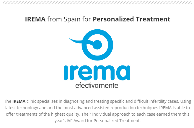Irema logra para España el prestigioso Premio 'IVF Clinic Award' 2 - Irema ganadores premio ivf por tratamiento personalizado